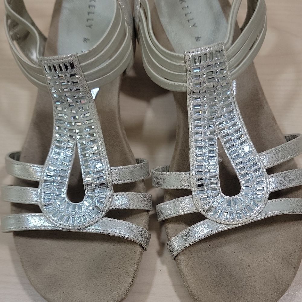 Kelly & Katie Valka Silver Rhinestone Strappy Gladiator Sandal - Picture 7 of 12